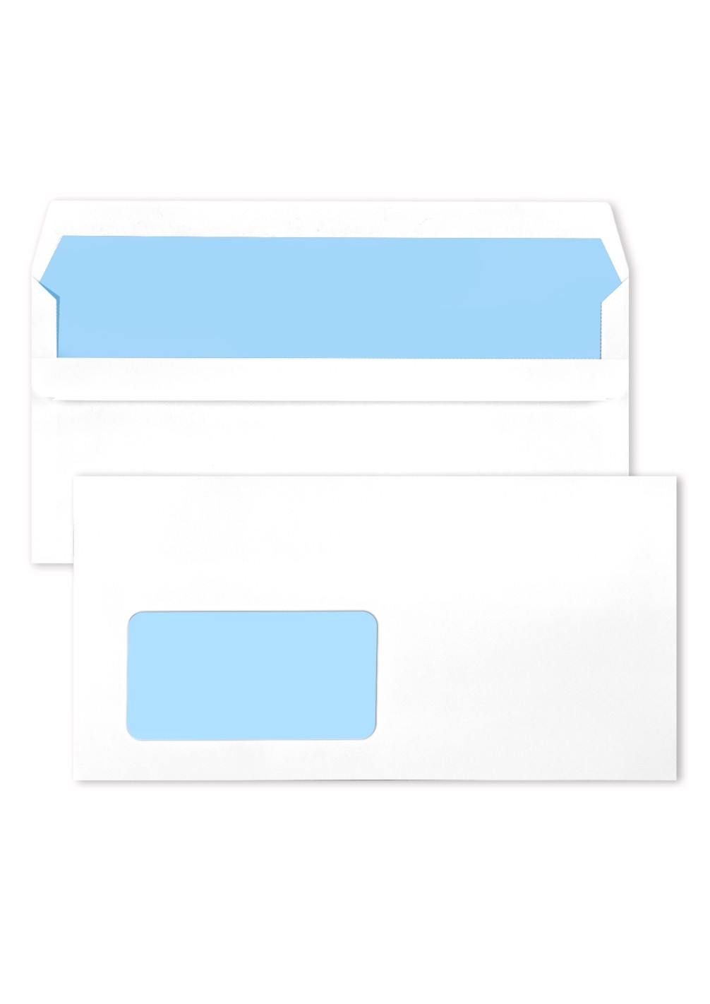 Versandtaschen Weiß mit Fenster links DIN lang (110 x 220 mm) 90 g/m² selbstklebend - 1000 Stück Versandtaschen Weiß mit Fenster links DIN lang (110 x 220 mm) 90 g/m² selbstklebend - 1000 Stück