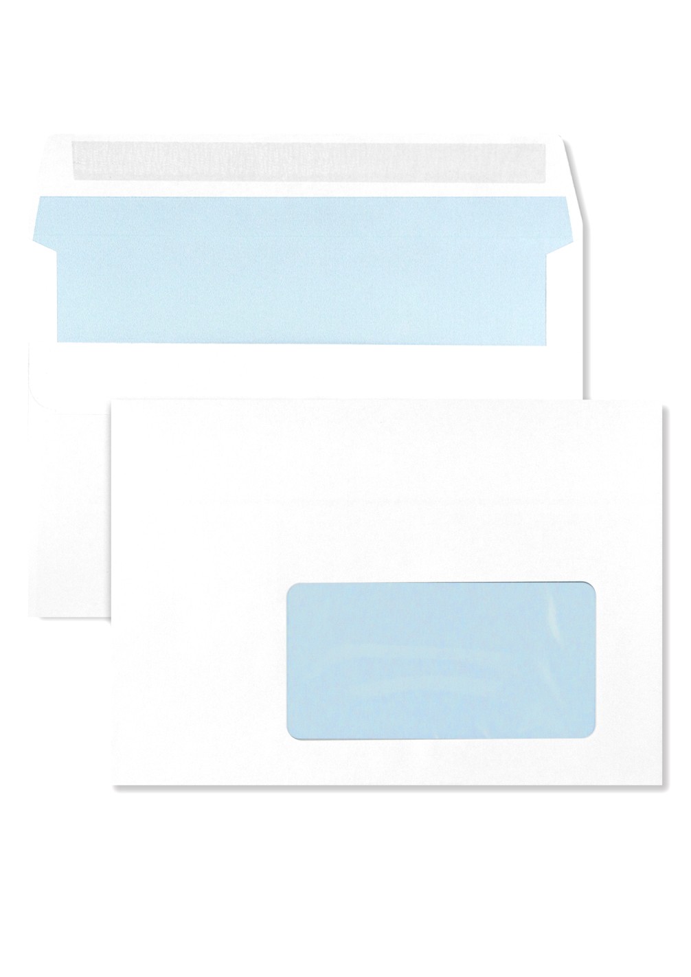 Versandtaschen Weiß mit Fenster rechts DIN C6 (114x162 mm) 90 g/m² selbstklebend - 1000 Stück Versandtaschen Weiß mit Fenster rechts DIN C6 (114x162 mm) 90 g/m² selbstklebend - 1000 Stück