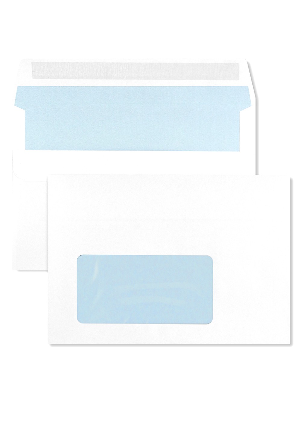 Versandtaschen Weiß mit Fenster links DIN C6 (114x162 mm) 90 g/m² selbstklebend - 1000 Stück Versandtaschen Weiß mit Fenster links DIN C6 (114x162 mm) 90 g/m² selbstklebend - 1000 Stück