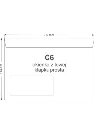 Versandtaschen Weiß mit Fenster links DIN C6 (114x162 mm) 90 g/m² selbstklebend - 1000 Stück